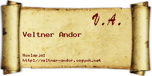 Veltner Andor névjegykártya